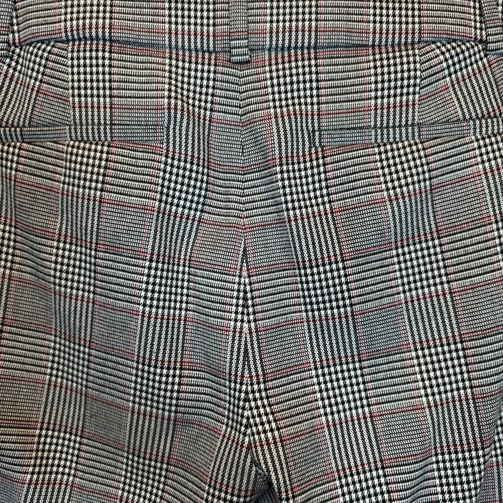 J. Crew 365 Plaid Trousers Pants Sz 4 Lined. Black, White & Red NWOT #H2873